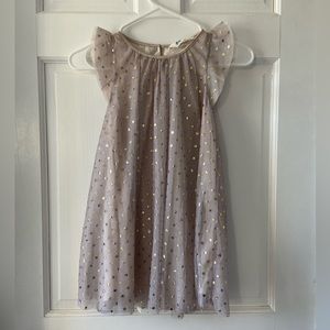 Gold glitter polka dot dress
